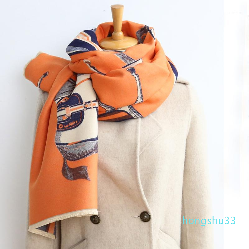 

Winter New Double sided Scarf Women Cashmere Warm Lady Horse Scarves Thick Blanket Soft Shawls Wraps1