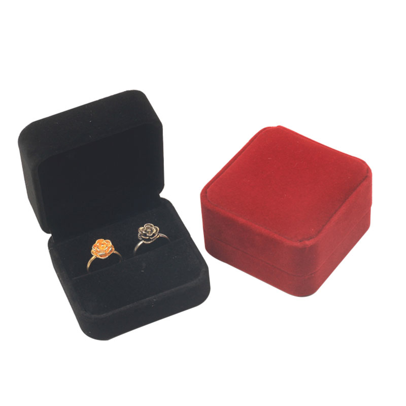 

Cute Velvet Valentine's Day Jewelry Boxes Band Rings Storage Case Holder Container Birthday Wedding Gift Packaging Box