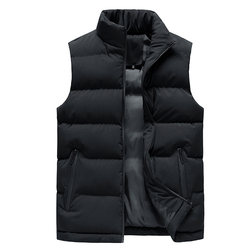 

brand Men Jacket Winter Men Vest For Down Cotton Sleeveless Jacket Waistcoat Man Big Size Warm Mens Coat 211108, Blue