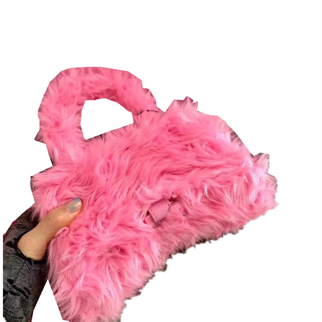 

Plush autumn and winter fashion candy bag color single shoulder diagonal handbag trendy