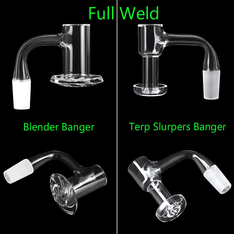

High Quality Full Weld Smoking Beveled Edge Terp Slurpers And Blender Quartz Banger 10mm 14mm 18mm 20mmOD Two Styles Nails For Glass Bongs