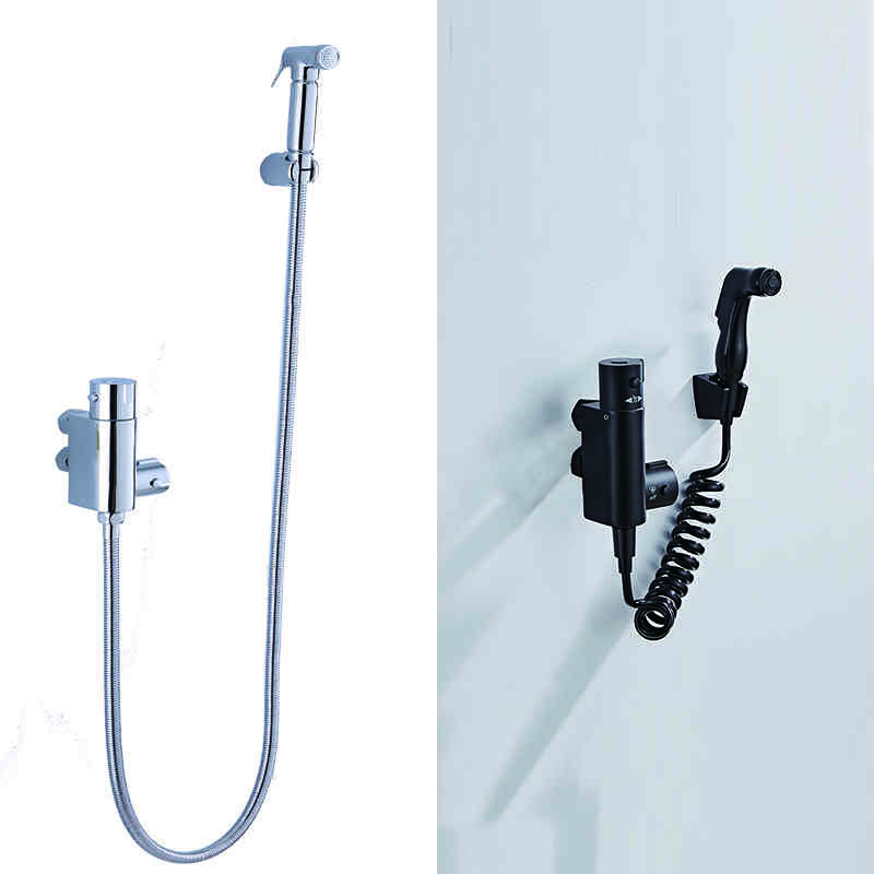 

Laundry & Utility Faucets Thermostic Bathroom Shower Wall Mounted Bidet Toilet Faucet Hygienic Crane Square Mixer Portable Sprayer