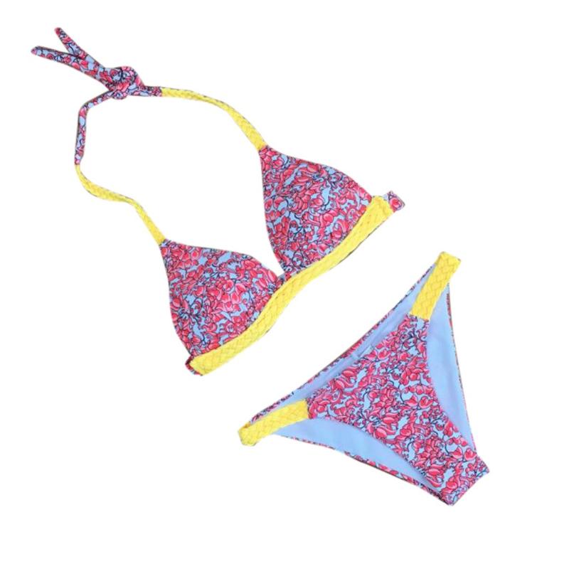 

Women' Swimwear Two-Piece Swimsuit Sexy Bikini Set Print Beachwear Suit 2021 Split Body