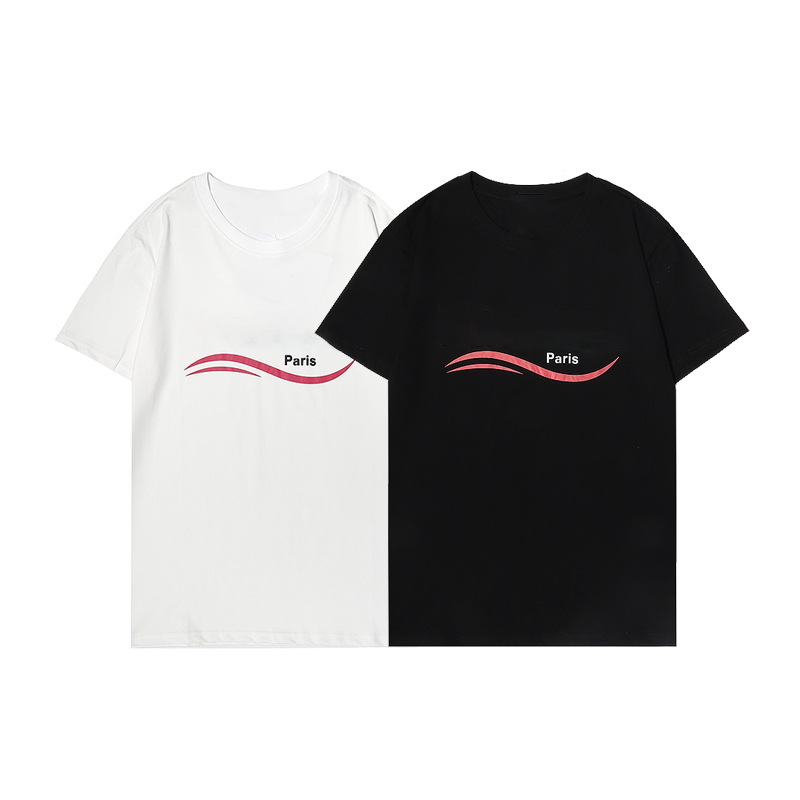 

Fashion Paris Street Mens T-Shirt Mans Women Alien Jointly Print Short Sleeve Couples Top Tee Black white Breathable Tees S-XXL, White;black