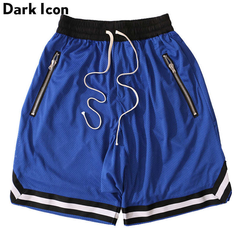 

Drop Crotch Mesh Shorts Men Summer Elastic Waist Double Layer Men's Shorts Hip Hop Shorts 6 Colors 210603, Orange shorts