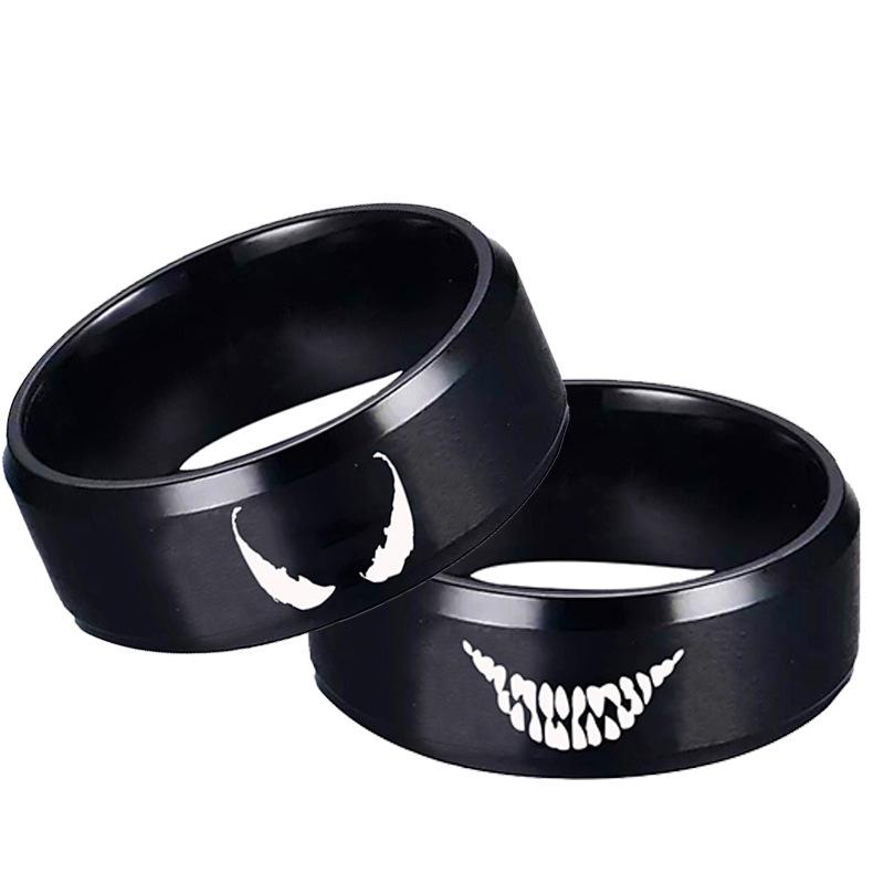 

Cluster Rings 2021 Classic Movie Venom Biker Ring Black Stainless Steel Hiphop Men Accessories Jewelry