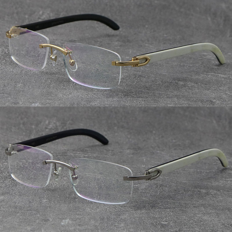 

High Quality Reading Wood Glasses Optical Lens Frames Buffalo Horn Frame For Men Women Wear Read Computer Eye Glasses White Temple Driving Eyeglasses Size:54-18-140MM