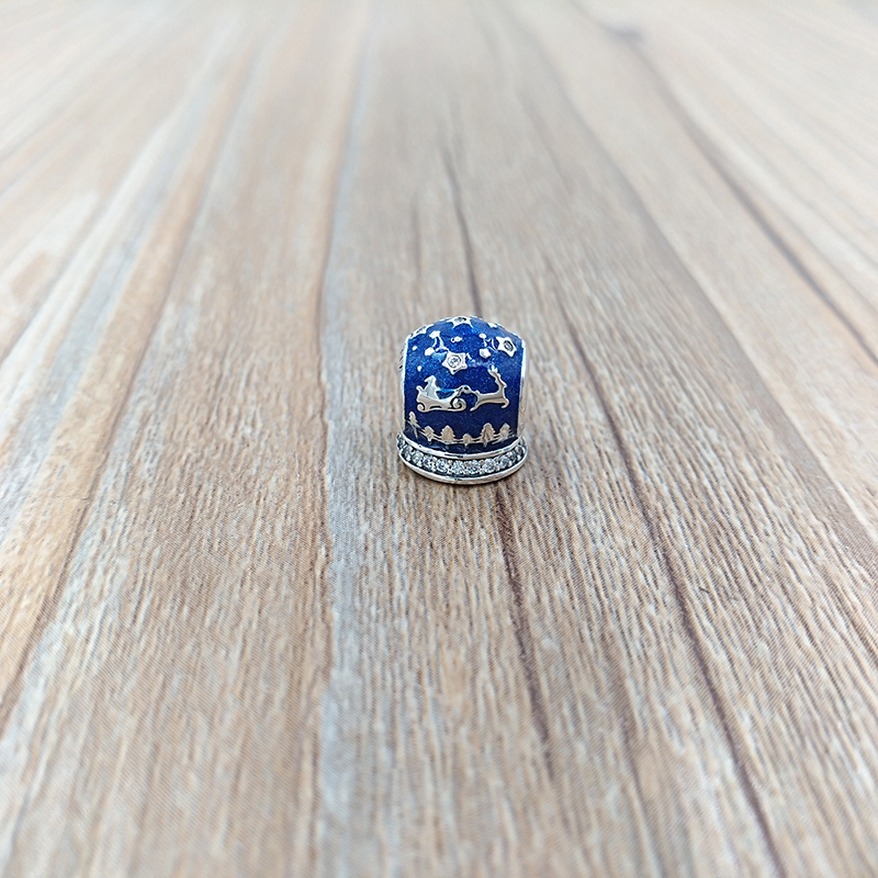 

AnnaJewel 925 Sterling Silver Beads Christmas Night Charm Charms Fits European Pandora Style Jewelry Bracelets & Necklace 796386EN63