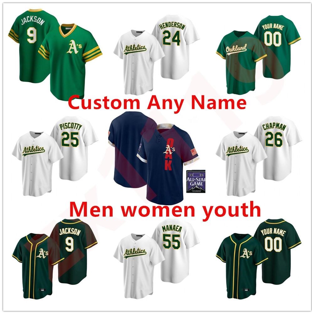 

2021 Oakland Men Women Youth kids All-Star Game Baseball Jersey Matt Chapman Khris Davis Marcus Semien Taner Roark Ramon Laureano Jesus Juri, Blue;black