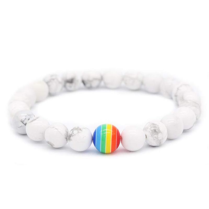 

Charm Bracelets Rainbow Beaded Bracelet Fashion Yoga Jewelry For Woman And Men