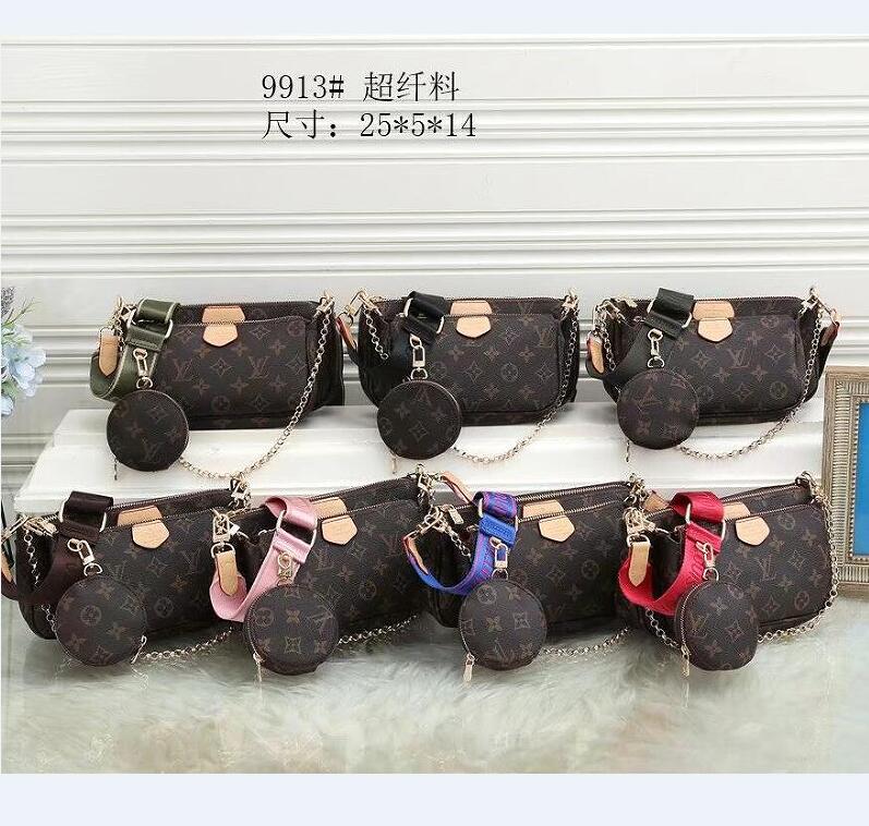 

F8 HEIBAICAI 3PCS/SET Fashion Crossbody Shoulder Bags LVLouisVutton Bag GGYSLVitton Designers Bags Cosmetic bag Hand, Red;black