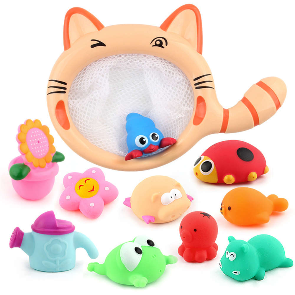 

Baby fish and water toy children cat bathing animal net small set