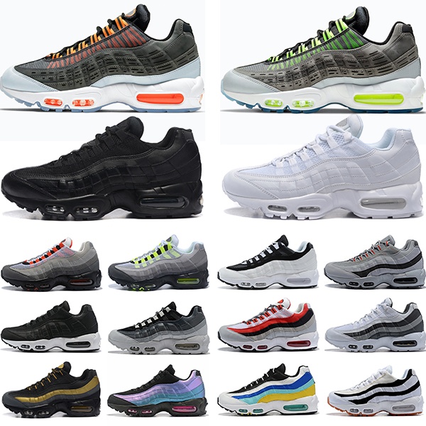 

95 Men Women Running Shoes Triple Black White Laser Purple Aqua Neon Solar Red 95s Mens Womens Trainers Sports Sneakers Chaussures, 4 36-45