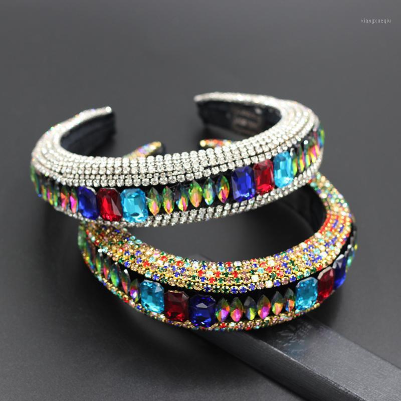 

Baroque Fashion Luxury Full Rhinestone Headband Female Temperament Prom Walk Show Hair Accessories Headwear733 Clips & Barrettes, Golden;silver