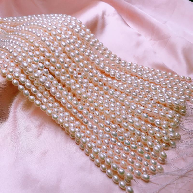 

Other Real Pearl White 100% Natural Freshwater Rice Shape, Used For Jewelry DIY Necklace 7-8 / 8-9mm