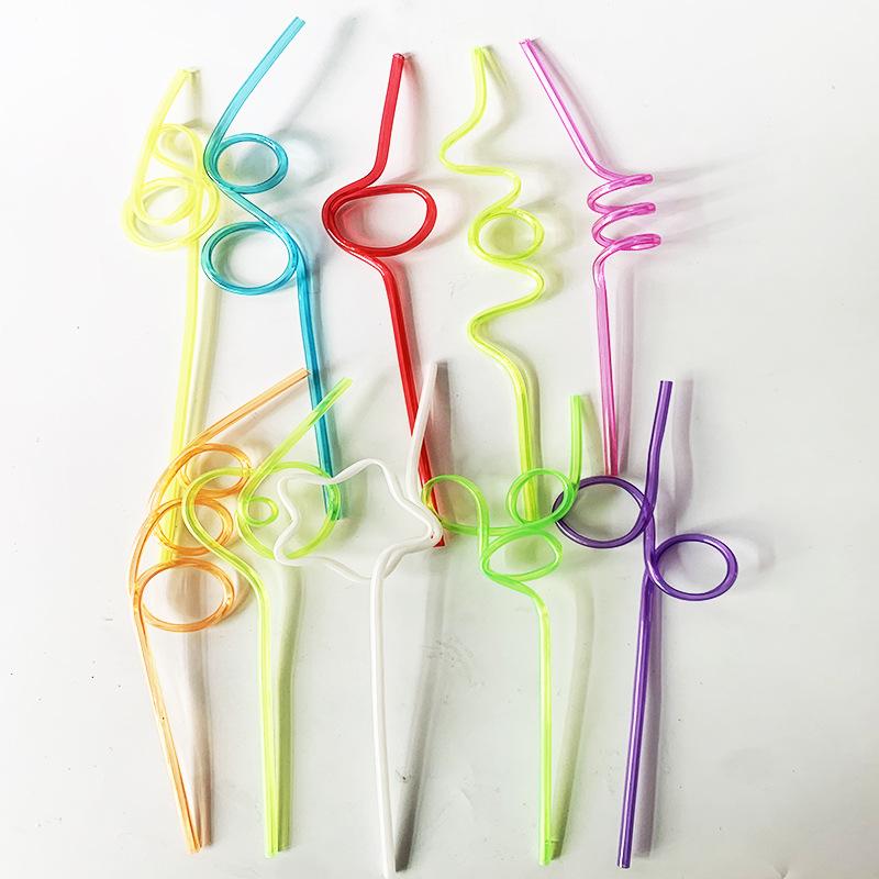 

5/10Pcs Creative Colorful Crazy Curly Loop Plastic Drinking Straw For Wedding Birthday Party Kid Gift Bar Decorative Accessories Straws