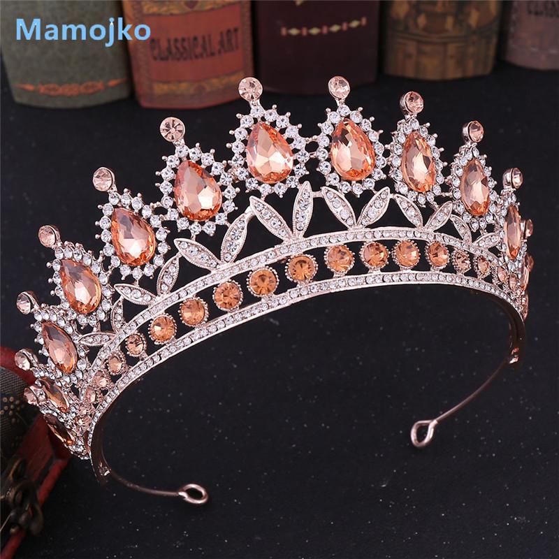 

Hair Clips & Barrettes Mamojko Luxury Baroque Crystal Wedding Bridal Tiara Diamante Royal Champagne Blue Red Crown Pageant Prom Bride Jewelr, Golden;silver