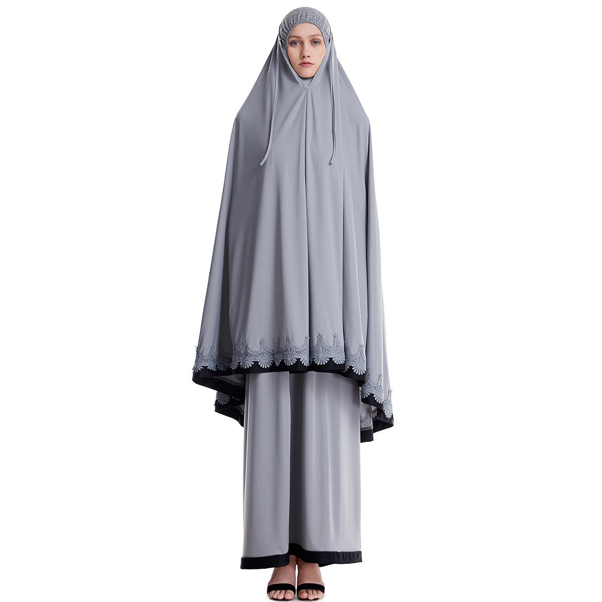 

Ramadan Muslim Prayer garment Women 2 Piece Set Khimar Abaya Hijab Skirt Full Cover Islam Clothes burka niqab Worship Service