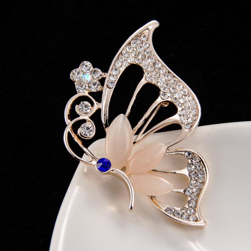 

Pins, Brooches Lady's Favorite Pearl Crystal Brooch Phoenix Peacock Butterfly Bee Sika Deer Flamingo Various Animal