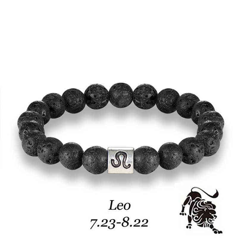 

Stone Bracelet Beads Lava Natural Homme Fashion Bangles Bracelet Men 12 Constellation Accessorie Jewelry Male Lover Gifts