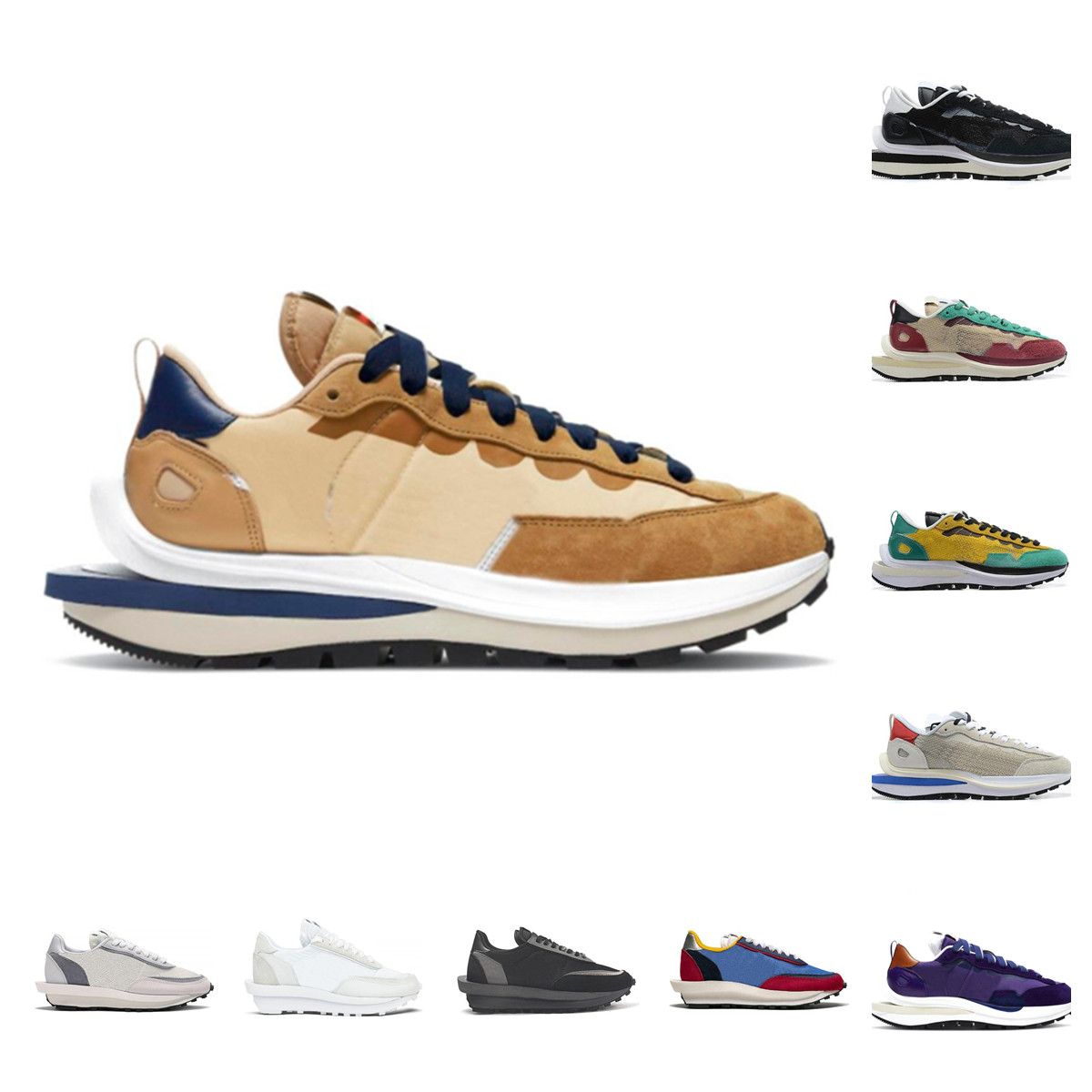 

Dark Iris White Nylon Vaporwaffle Mens Running Shoes mesh Sesame Royal Fuchsia Black LDV Waffle Tour Yellow Villain Red Women men Sports Trainers Sneakers