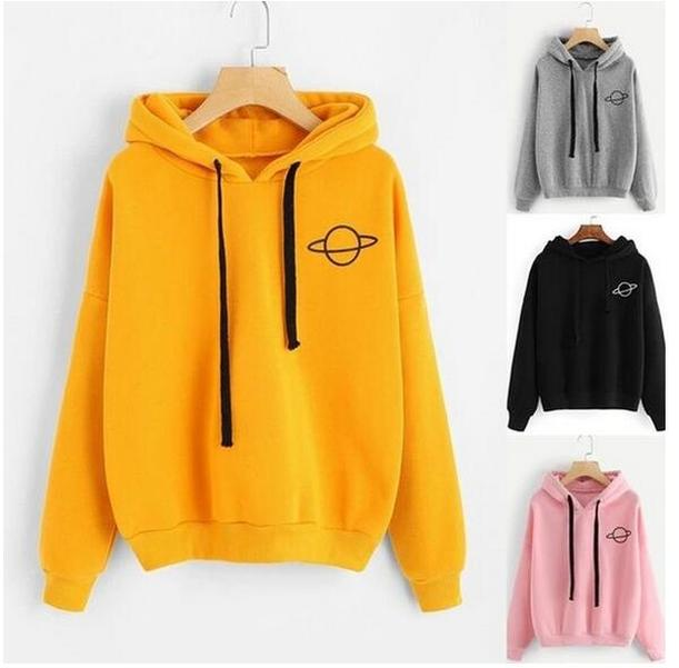 

2021 Planet Printed Hoodies Women Fashion Long Sleeve Sweatshirts Pullovers Plus Size -3XL, Multi