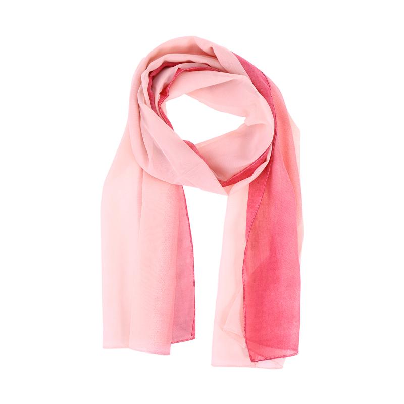 

Bandanas Unique Womens Elegant Scarves Chiffon Gradient Color Scarf (Pink And White)