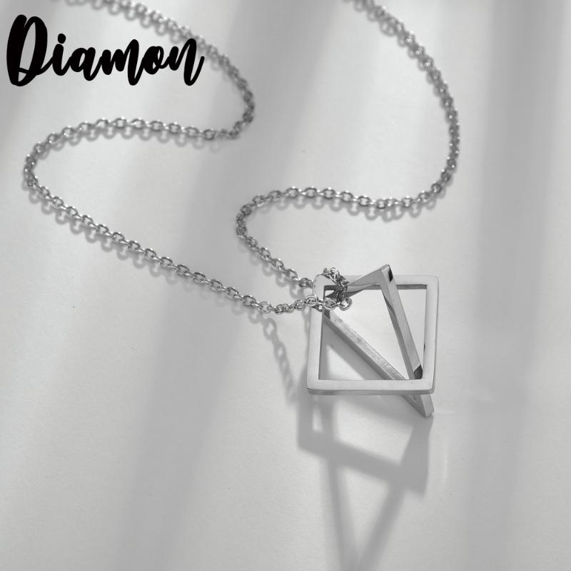 

Diamon Fashion Chain Geometry Pendant Choker Stainless Steel Necklace Women Party Christmas Gifts Jewelry Gift Collier Necklaces