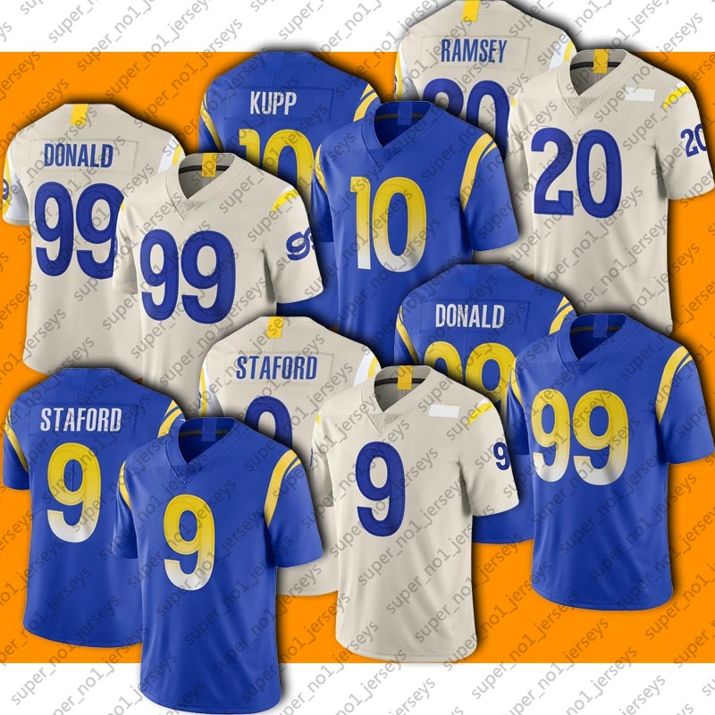 

9 Matthew Stafford 99 Aaron Donald Jersey 2 Robert Woods 5 Jalen Ramsey Jerseys 1 DeSean Jackson 4 Fuller 10 Cooper Kupp 23 Cam Akers Jersey, Man size s-xxxl (gy)