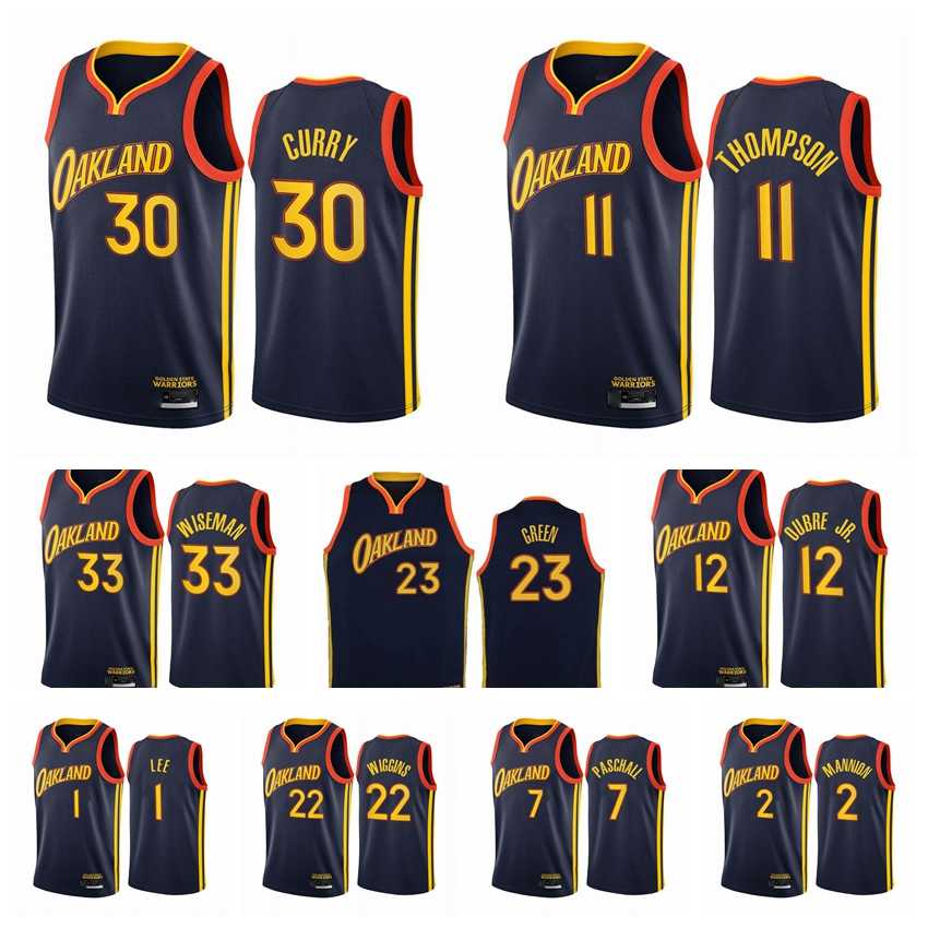 

Golden\rState\rWarriors\rMen Stephen Klay Curry Thompson James Wiseman James Wiseman Kelly Oubre Jr. 2020-21 Black City Basketball Jersey, Black;red