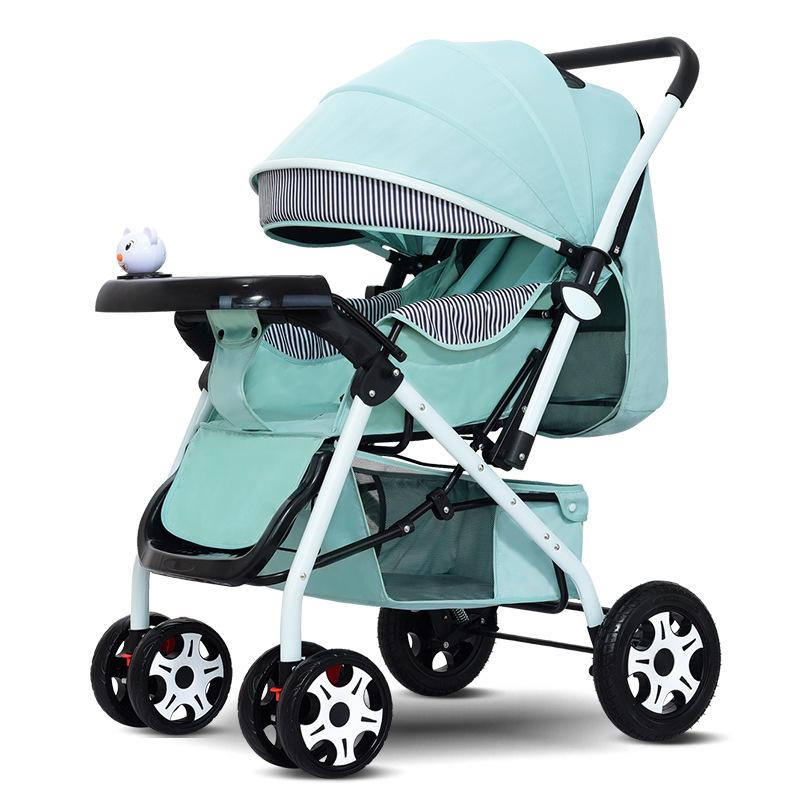 

Stroller Parts & Accessories Infant Trolley Can Sit Lie Baby High Landscape Two-way Folding Wide Space -absorbing Pushchair