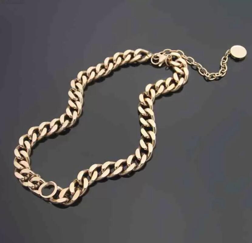 

Fashion stainless steel letter 14k gold cuban link chain necklace bracelet for mens and women Party lovers gift hip hop jewelry With BOX