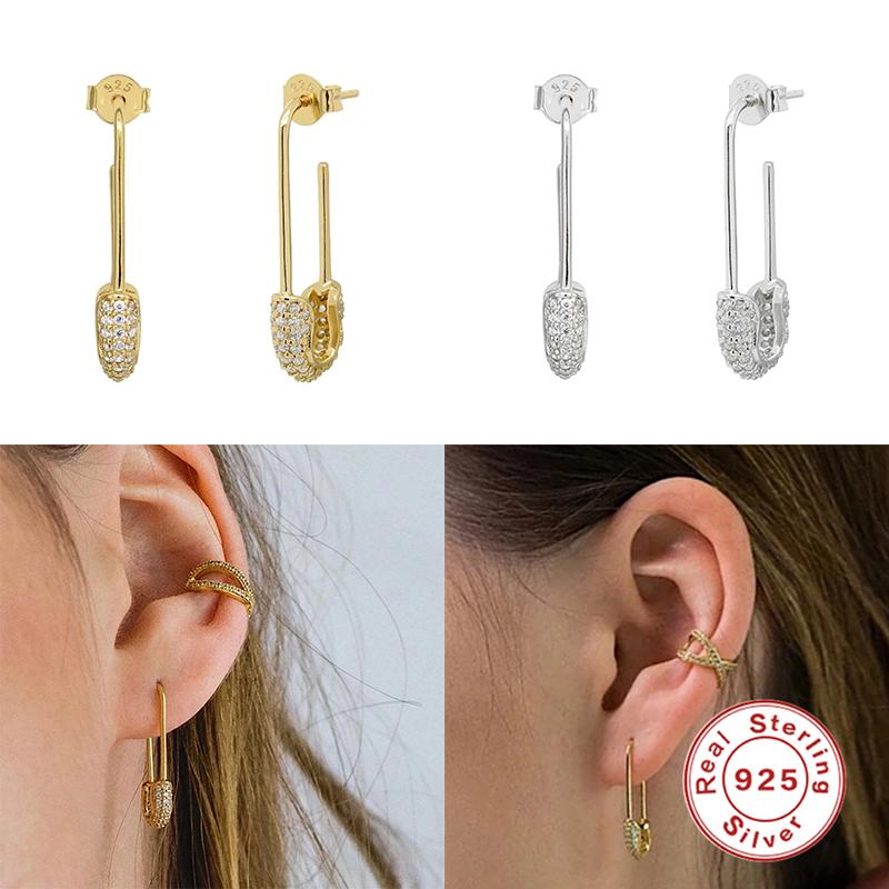 

Gender Pin Diamonds Earrings For Women 925 Sterling Silver Piercing Stud Earring Pendientes Plata Jewelry 2021 Trend Brincos