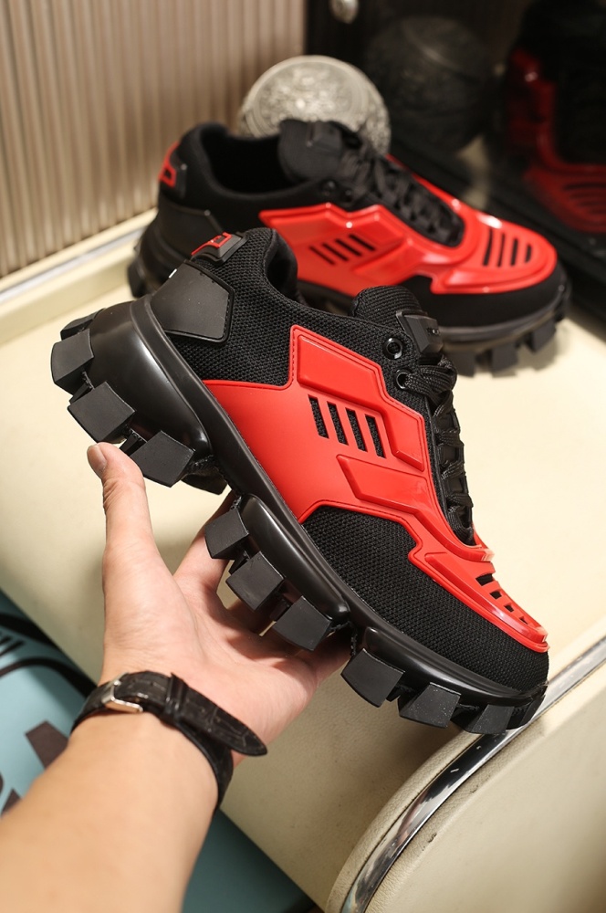 

top quality fashion prada mens women dress shoes sneakers luxury men woman designer pradas trainers size eur 36 to 45 with box, Black