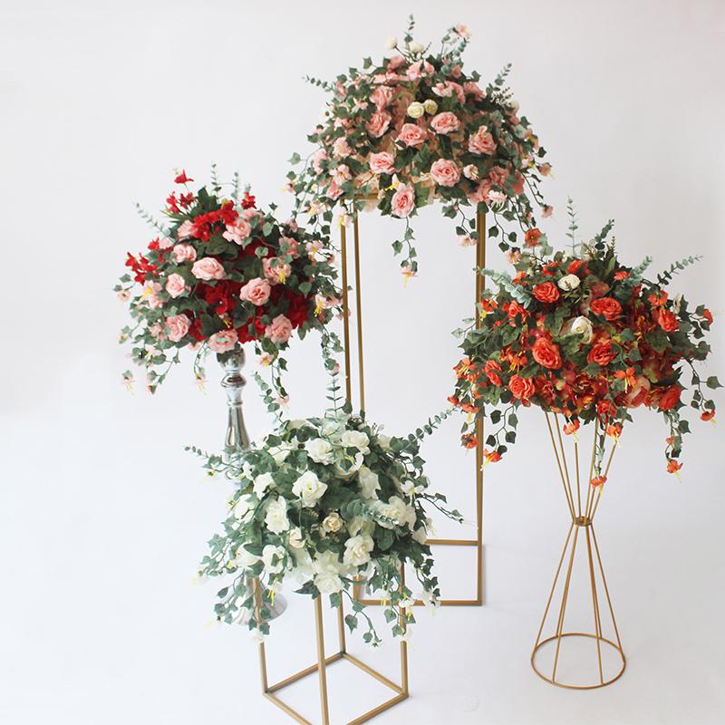 

Decorative Flowers & Wreaths Flone Artificial Silk Flower Ball Rack For Wedding Centerpiece Home Room Decoration Party Supplies DIY Craft