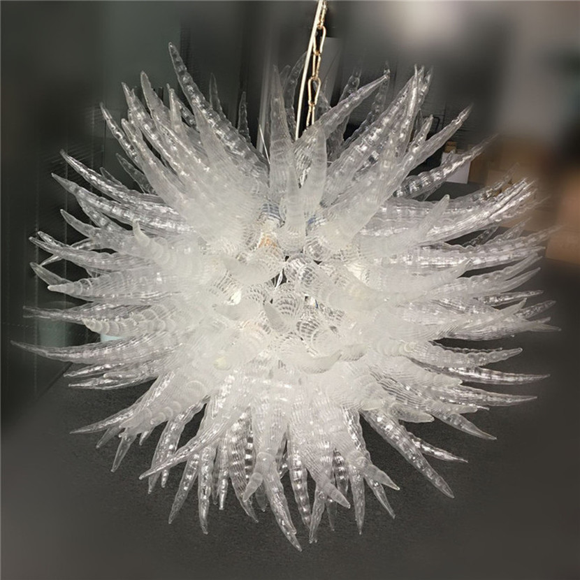 Chandeliers Lamp White Color Italy LED Pendant Lamps 100% Hand Blown Glass Chandelier for House Decor-image-691180431