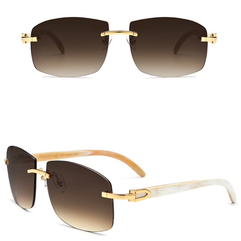 

70% Off Online Store Belight Optical Nature Black White Buffalo Horn Classical Shape Rimless Men Sunglass Unique DesignCase Free shiping 4189705