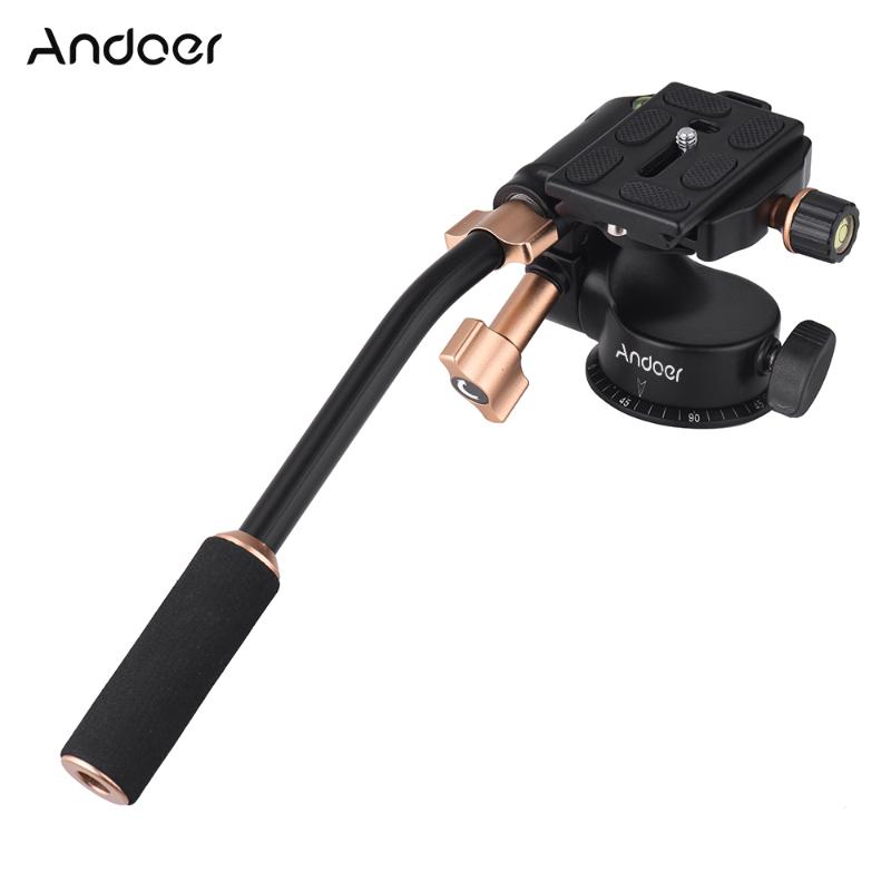 

Andoer Q08S Aluminum Alloy 3-Way Damping Video Head Tripod 1/4" Screw Mount 3/8" Hole For DSLR ILDC Camera Heads