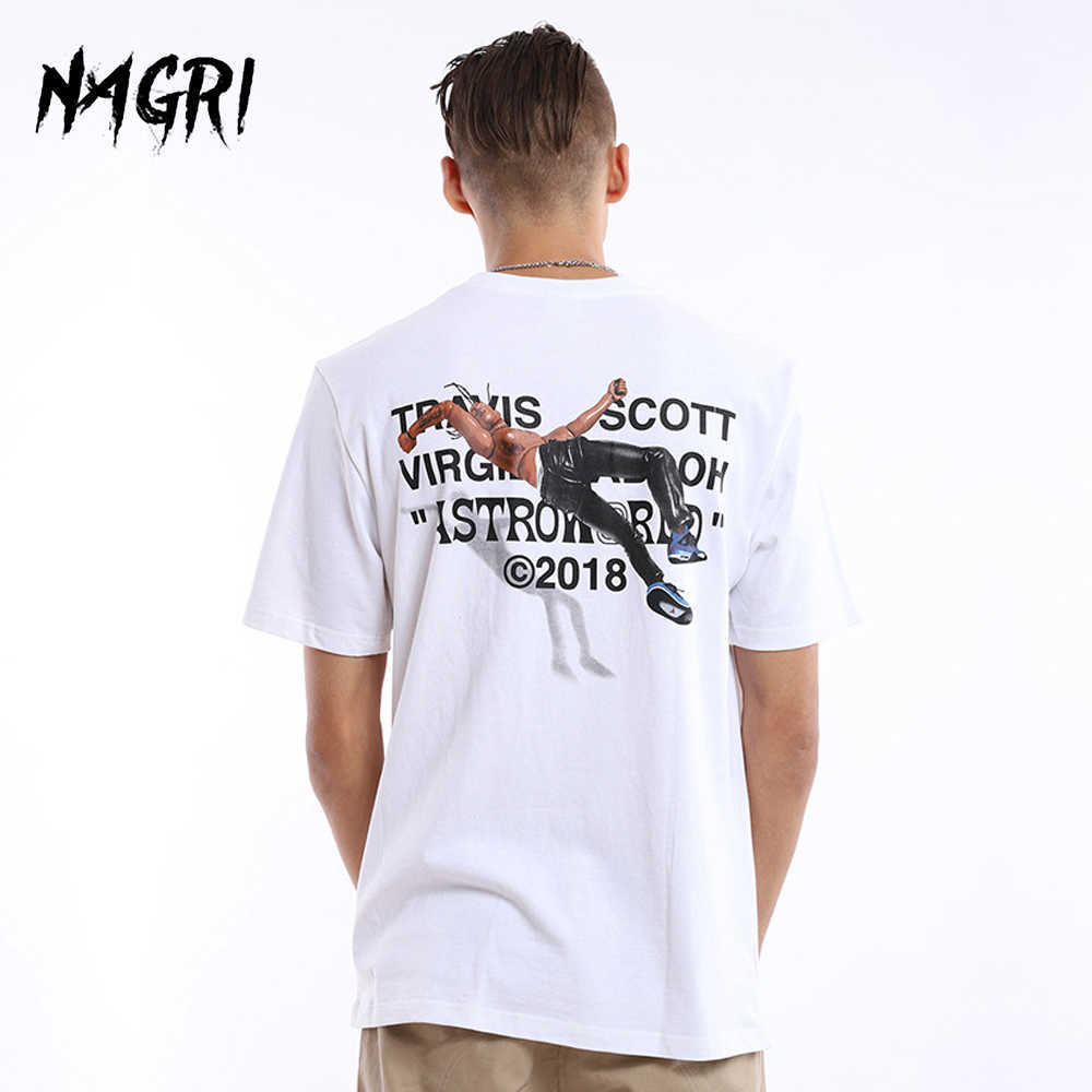 

NAGRI Men T-shirt Fan Letter Printing Travis Scotts ASTROWORLD Pocket Graphic Tshirts Streetwear Hip Hop Tee 210629, White