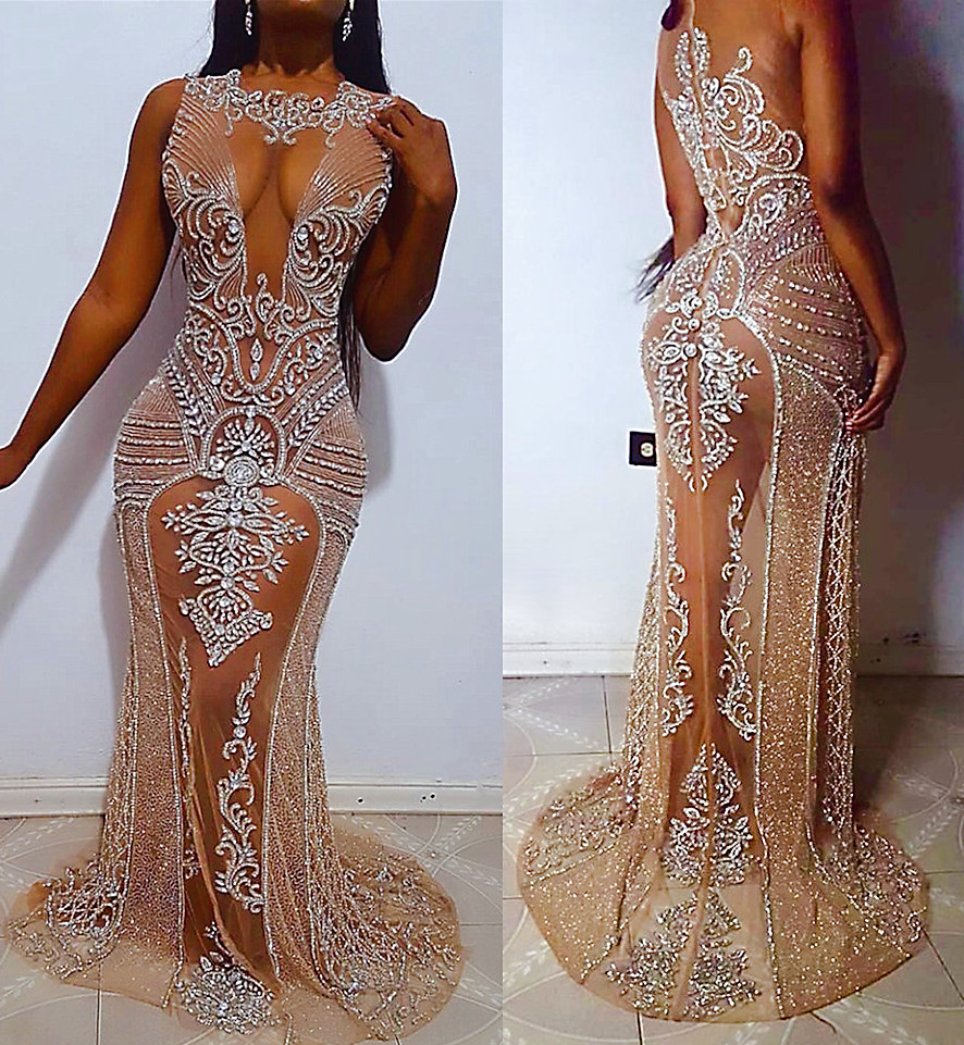 

2021 Plus Size Arabic Aso Ebi Gold Luxurious Mermaid Prom Dresses Beaded Crystals Sequined Evening Formal Party Second Reception Gowns Dress ZJ255, Customize