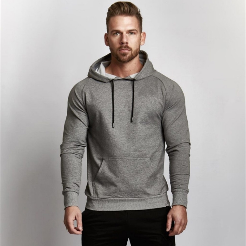 

Muscle fitness brothers sports sweater solid color hooded Pullover outdoor running training suit men's wear, Red