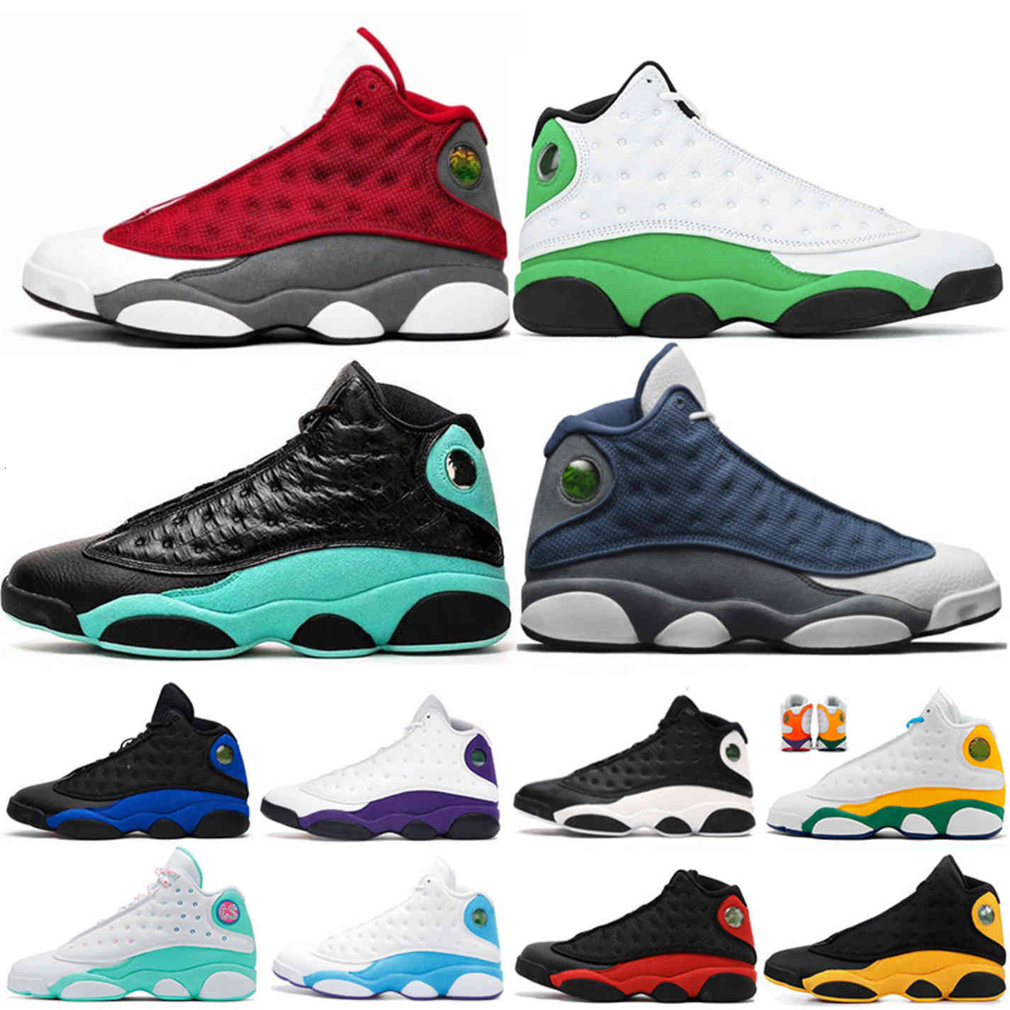 

2021 red flint 13 13s boots shoes for mens womens hyper royal lucky green playground court purple men shoes sneakers trainers 5.5-13, Black