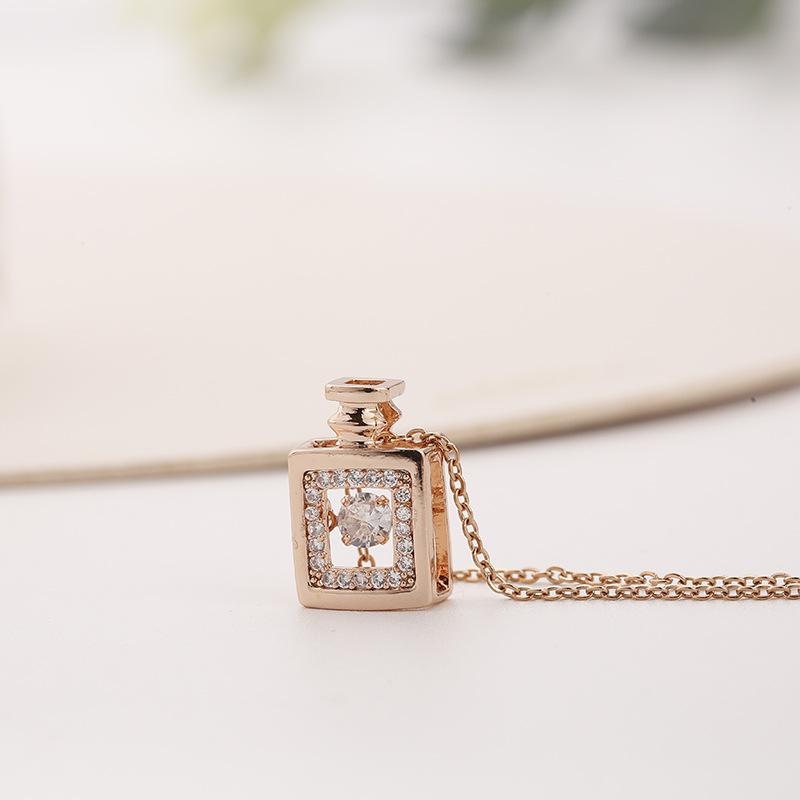 

Chains Korean Version Of Zircon Necklace Smart Perfume Bottle Titanium Steel Female Wild Clavicle Chain With Jewelry