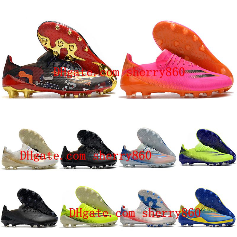 

2021 mens soccer shoes X GHOSTED.1 AG cleats Crampons de football boots Footwear White Metallic Gold Black, As picture 3