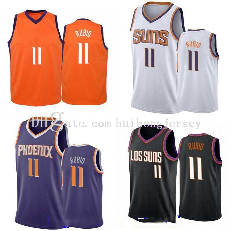 

Men basketball PhoenixCity Team 11 Ricky Rubio Orange white and black 2020-21 City sleeveless Jersey, Color5