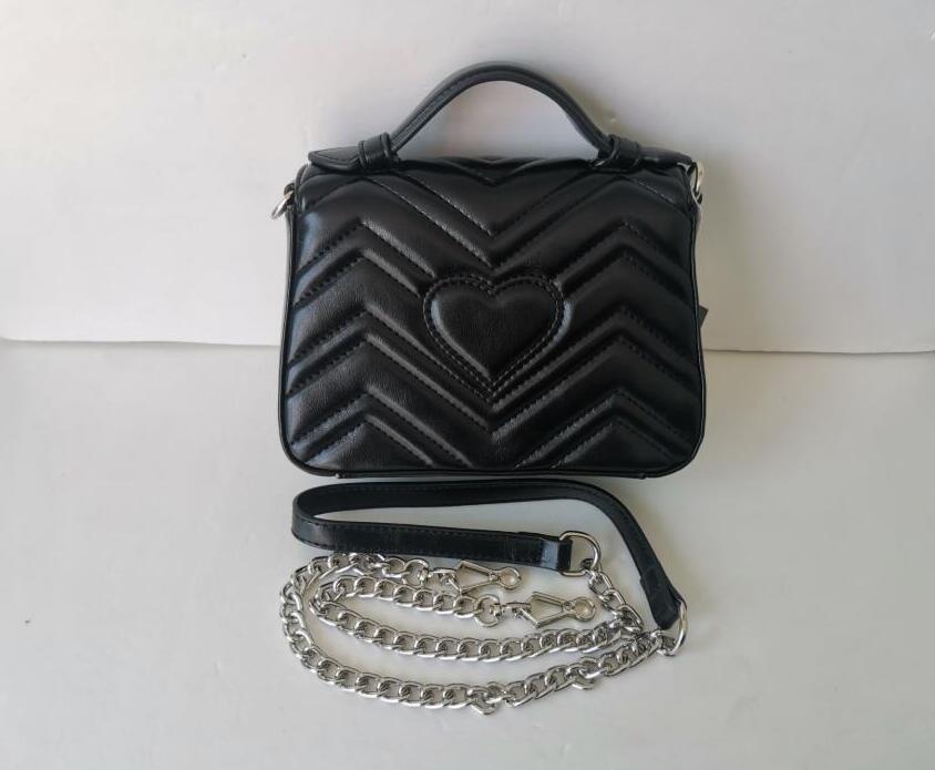 

high quality 22cm Tote Silver chain Marmont shoulder bag women crossbody bags handbags purse female message handbag, Green