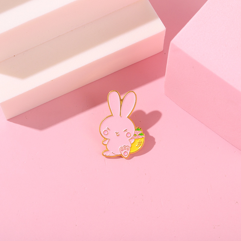 

Korean Cute Pink Rabbit Star Moon Shape Brooches Pins Cartoon Heart Cat Animal Enamel Badges Accessories Children Unisex Alloy Sweater Bags Clothes Brooches
