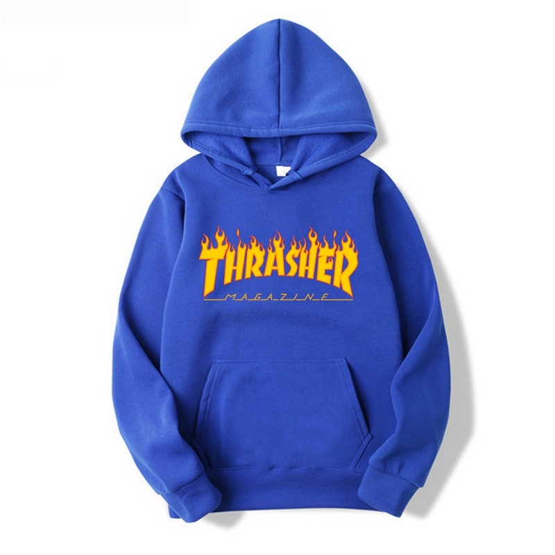

THRASHER-Sudadera holgada de algodón y Hip Hop con impreso, ropa para Parte Superior Femenina, 3XL, 2021