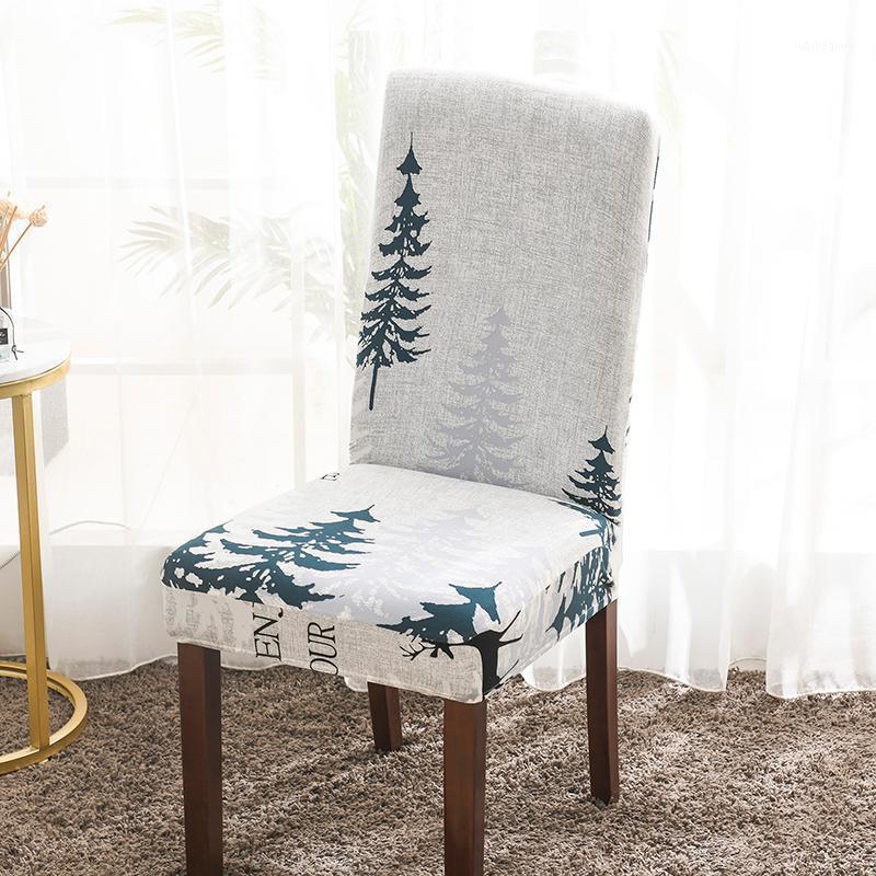 

Universal Elastic Polyester Print Chair Cover Removable Washable Case Stretch Living Room Dining Table Decorate Slipcover Covers
