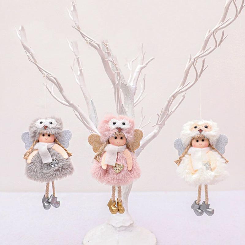 

Christmas Decorations Cute Xmas Gift Party Supplies Home Ornament Plush Doll Angel Hanging Pendant Tree